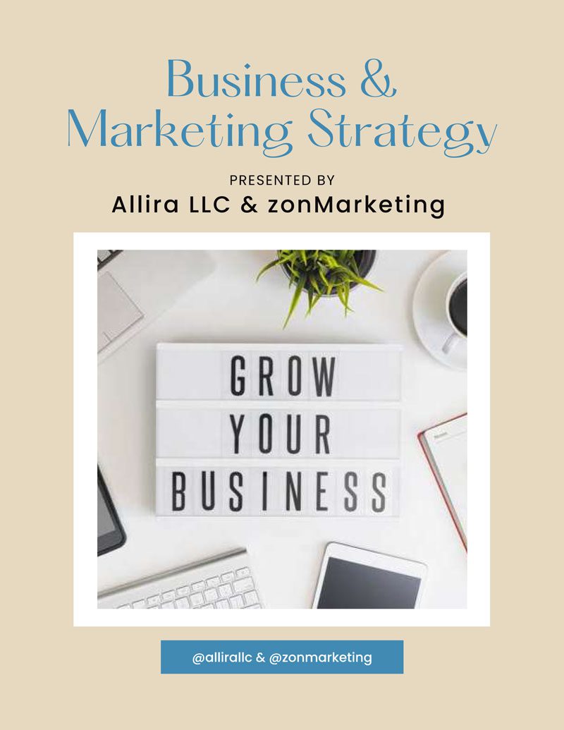 A business and marketing strategy presented by allira llc & zonmarketing.